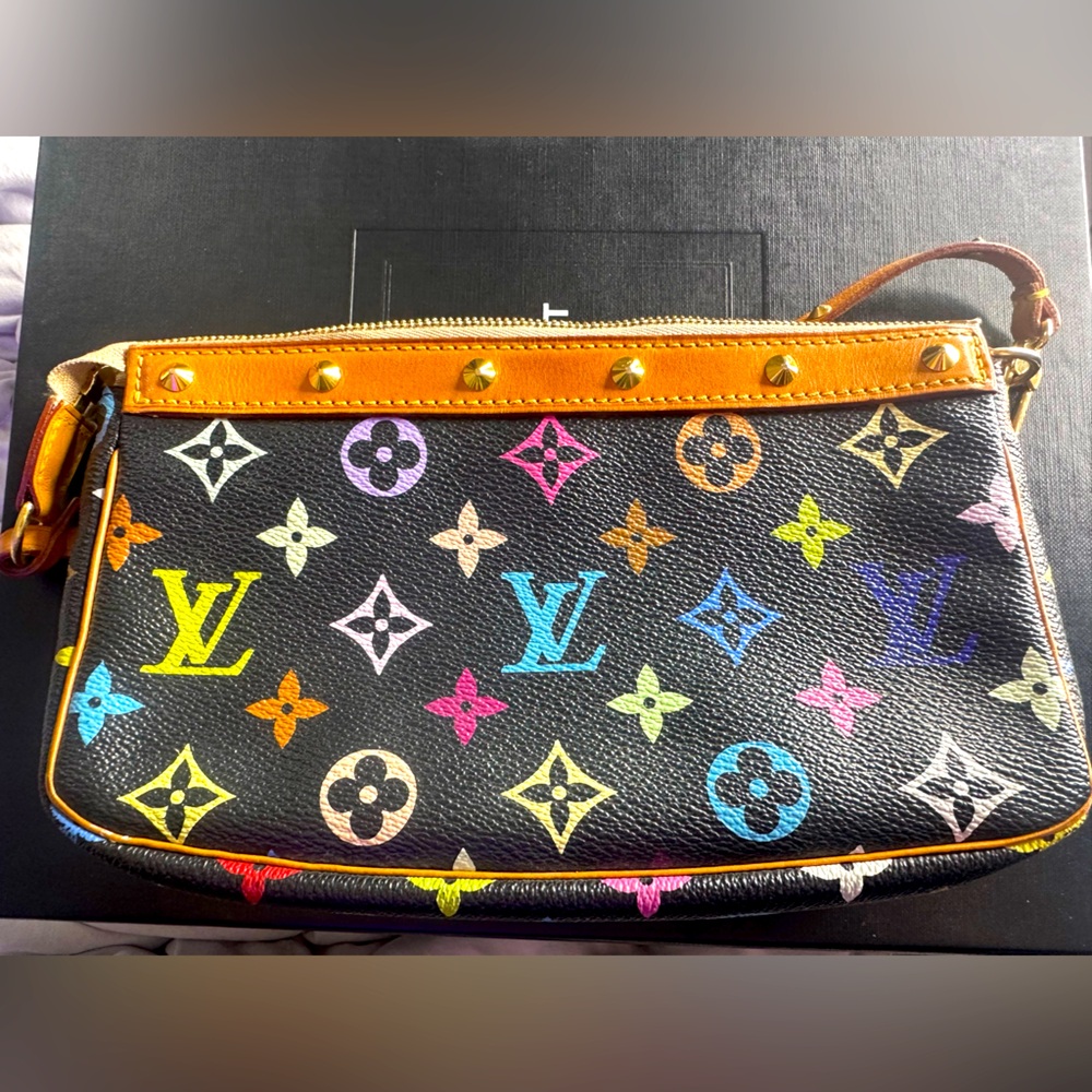 Louis Vuitton Monogram Multicolor Takashi Murakami Pochette Accessoire Black